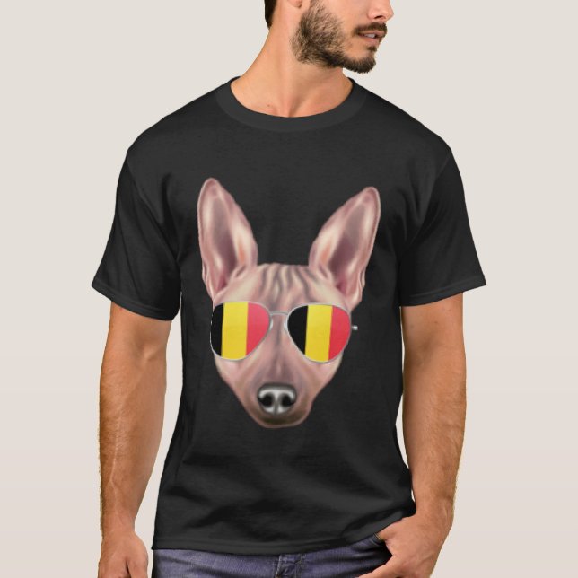 Belgium Flag American Hairless Terrier Dog Belgium T-Shirt (Vorderseite)