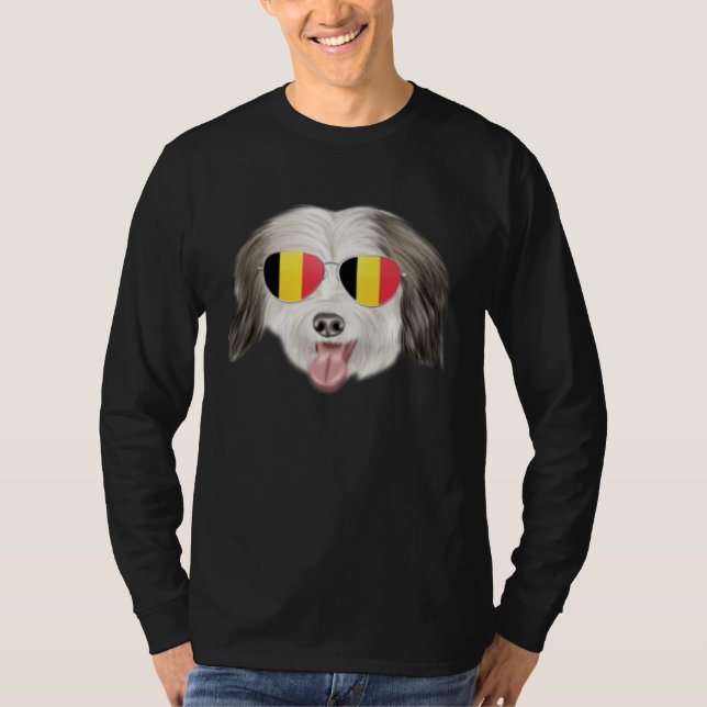 Belgium Flag Coton de Tulear Dog Belgium Pocket T-Shirt (Vorderseite)