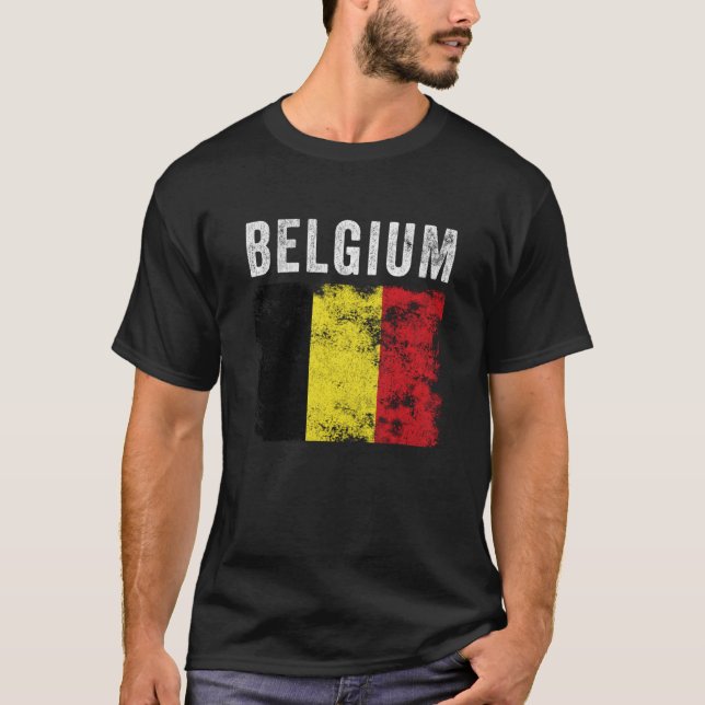 Belgium Flag Distressed Men Women Kids Belgian Fla T-Shirt (Vorderseite)