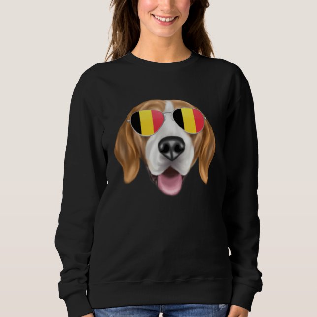 Belgium Flag Harrier Dog Belgium Pocket Sweatshirt (Vorderseite)