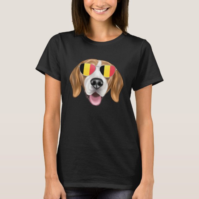 Belgium Flag Harrier Dog Belgium Pocket T-Shirt (Vorderseite)