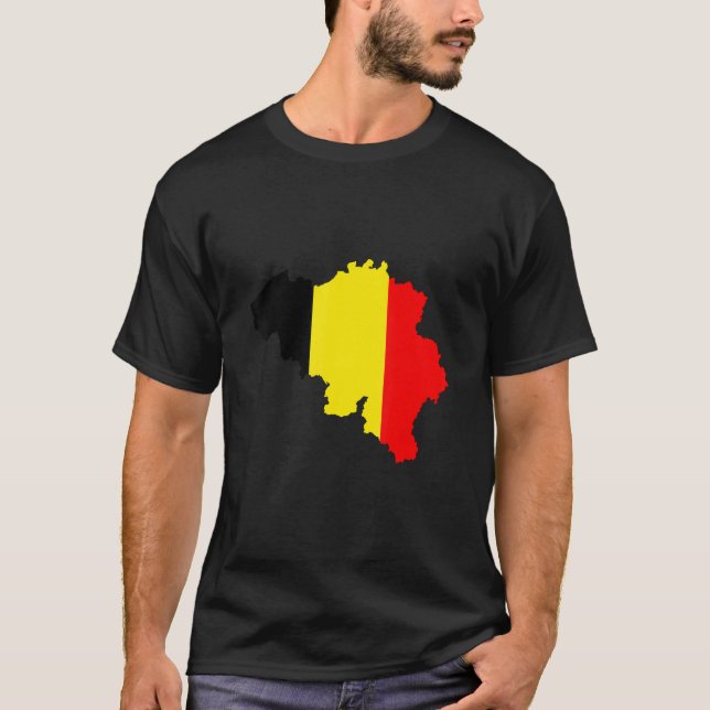 Belgium flag in Belgium outline Belgium T-Shirt (Vorderseite)