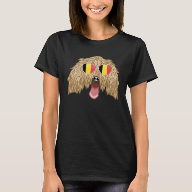 Belgium Flag Komondorok Dog Belgium Pocket T-Shirt (Vorderseite)