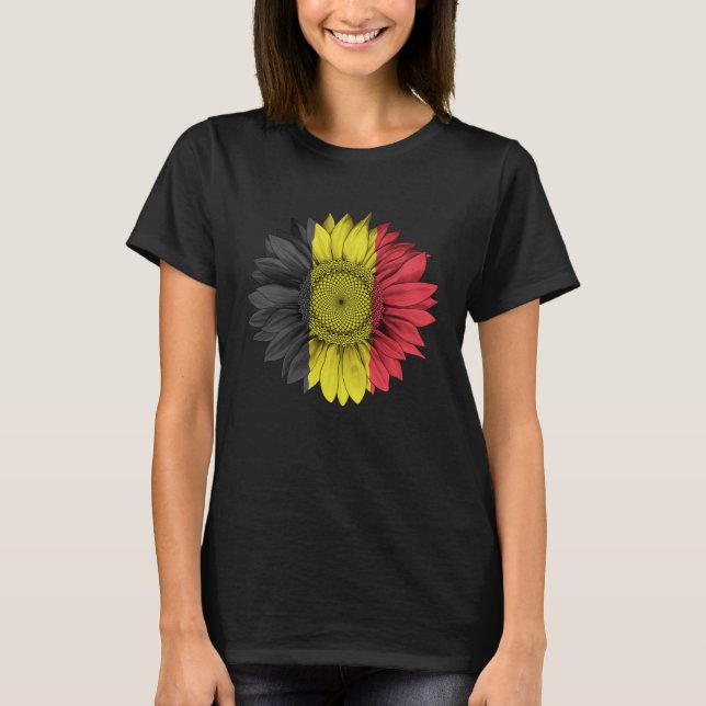 Belgium Flag Sunflower Belgian Roots Proud Patriot T-Shirt (Vorderseite)
