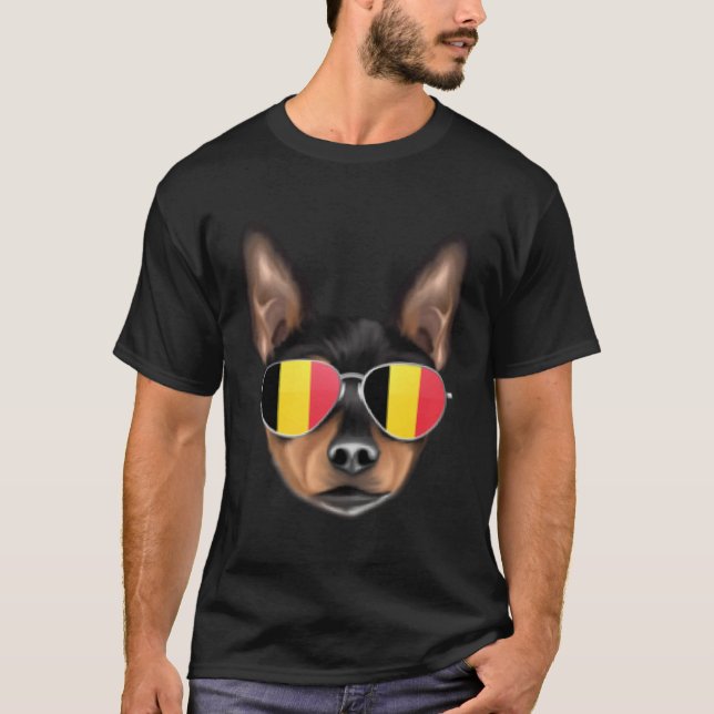 Belgium Flag Toy Fox Terrier Dog Belgium Pocket T-Shirt (Vorderseite)
