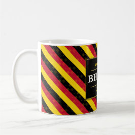 Belgium Football Fan Flag Colors Stripe Pattern Kaffeetasse