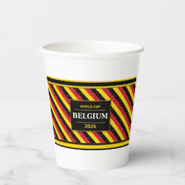Belgium Football Fan Flag Colors Stripe Pattern Pappbecher