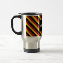 Belgium Football Fan Flag Colors Stripe Pattern Reisebecher