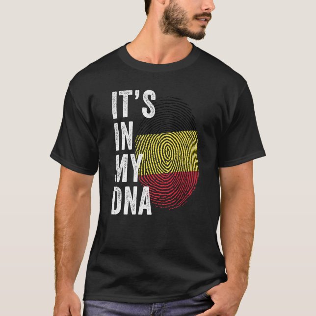Belgium It's In My DNA Cute Belgian Flag Fingerpri T-Shirt (Vorderseite)