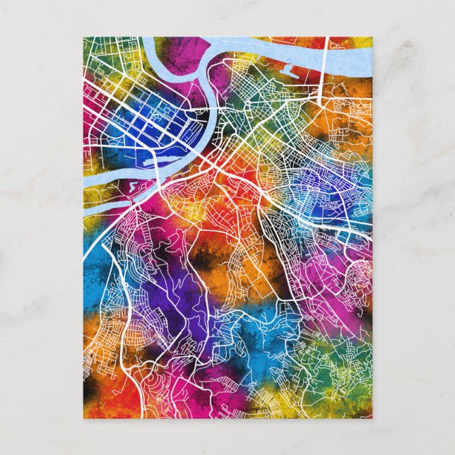 Belgrad Serbien City Map Postkarte (Vorderseite)