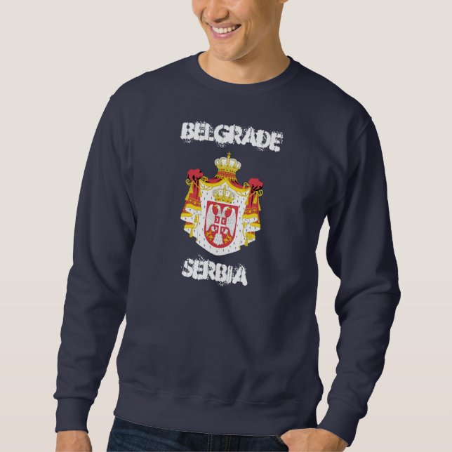 Belgrad, Serbien mit Wappen Sweatshirt (Vorderseite)
