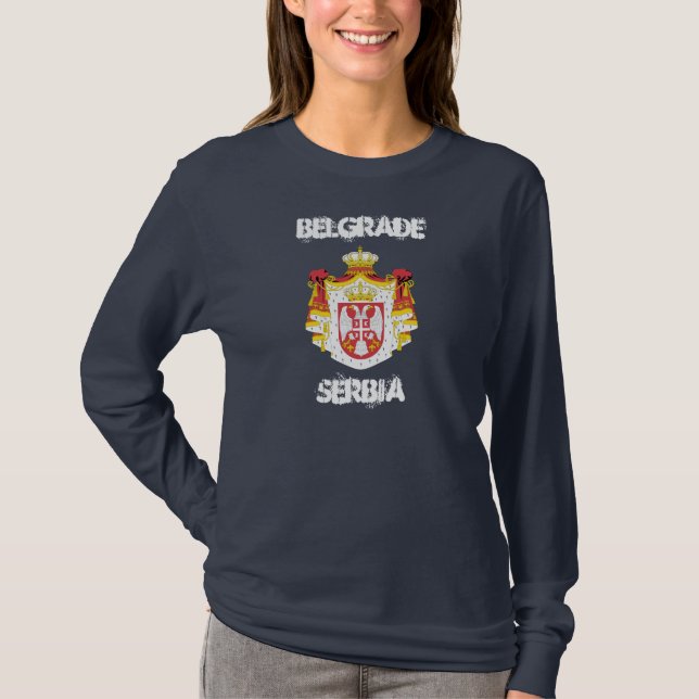 Belgrad, Serbien mit Wappen T-Shirt (Vorderseite)