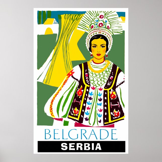 Belgrad, Serbien Reiseplakat Poster (Vorne)