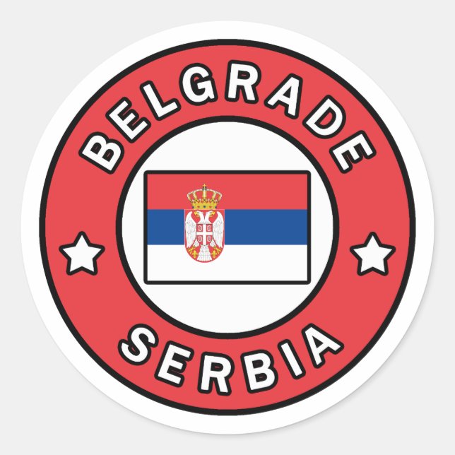 Belgrad Serbien Runder Aufkleber (Vorderseite)