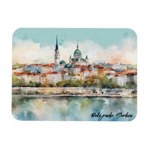 Belgrad Serbien Silhouette Aquarellmalerei Magnet