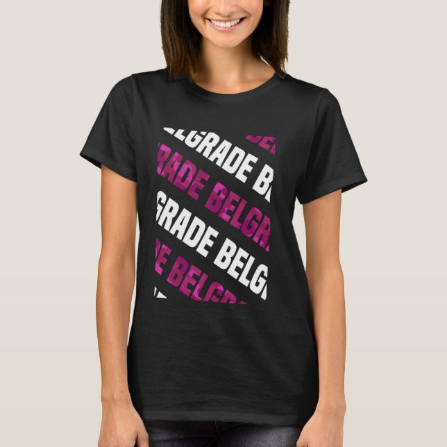 Belgrade Camouflage Pattern Pink Camouflage T-Shirt (Vorderseite)