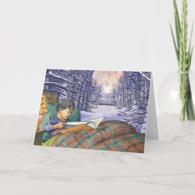 "Belichten Sie Nacht" Weihnachtskarte Feiertagskarte (Vorderseite)