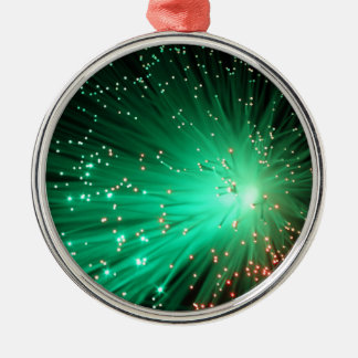 Belichtete Glasfasern Ornament Aus Metall