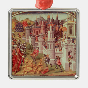 Belichtete Miniatur von einem universellen Silbernes Ornament