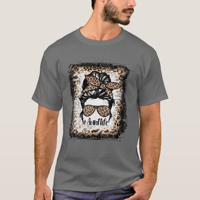 Belichtete Tante Leben, lustige Tante Leben Leopar T-Shirt (Vorderseite)