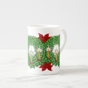 Belichtete Weihnachtsknochen-China-Tasse Prozellantasse