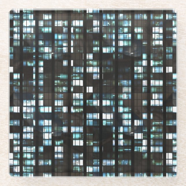 Belichtetes Fenstermuster Glasuntersetzer (Vorderseite)