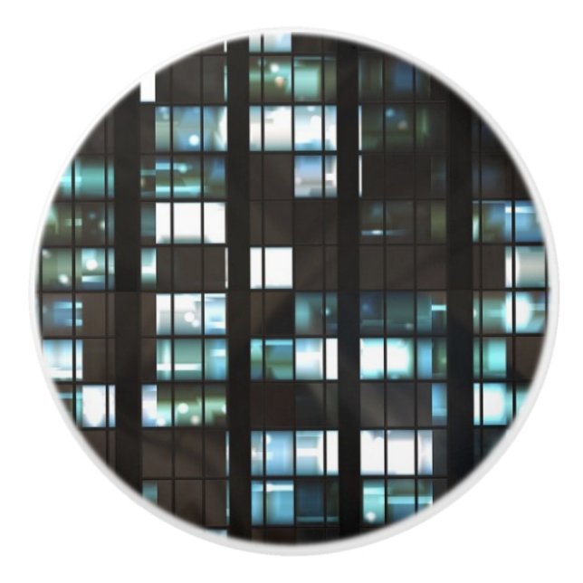 Belichtetes Fenstermuster Keramikknauf (Vorderseite)