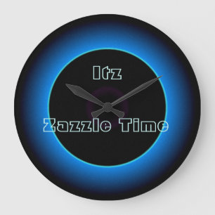 Belichtetes "Itz Zazzle Zeit-" Text >Wall stoppt Große Wanduhr