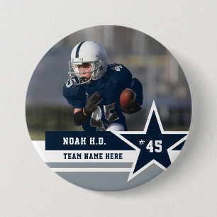 Beliebige 3-Farben-Sportfoto-Team-Buttons-Pins Button
