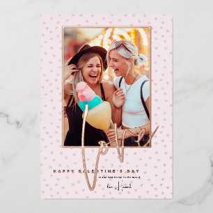 Beliebige Farbe Frohen Galentine's Day Foto Folien Feiertagskarte
