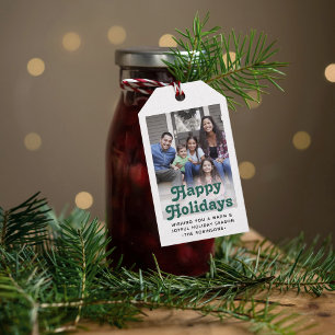 Beliebige Text Retro-Typografie & Foto Festliches Geschenkanhänger