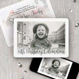 Beliebiger Geburtstag 2 Foto Modern Trendige Schri Einladung