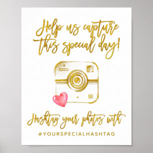 Beliebiger Hintergrundfarbe Social Media Hashtag Poster