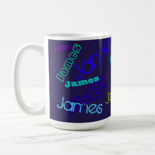 Beliebiger Name Anpassbare farbenfrohe Namensmuste Kaffeetasse