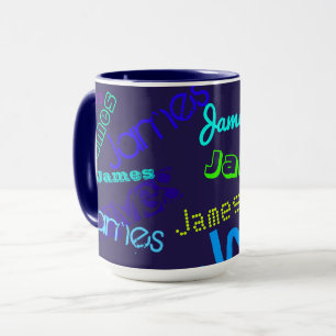 Beliebiger Name Anpassbare farbenfrohe Namensmuste Tasse