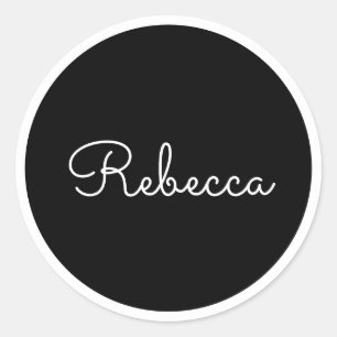 Beliebiger Name Coole editierbare weiße Schrift Runder Aufkleber
