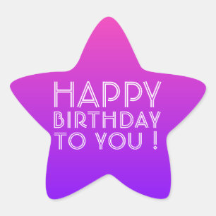 Beliebiger Name editierbar Alles Gute zum Geburtst Stern-Aufkleber