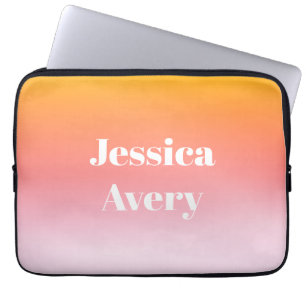 Beliebiger Name Retro-modern gestalteter Text Fa Laptopschutzhülle