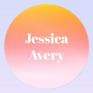 Beliebiger Name   Retro-modern gestalteter Text Fa Runder Aufkleber