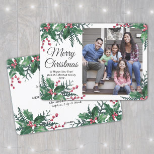 Beliebiger Text 1 Foto Weihnachten Stechpalme & Be