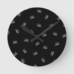 Beliebiges Logo oder hochgeladenes Bild Verstreu Runde Wanduhr
