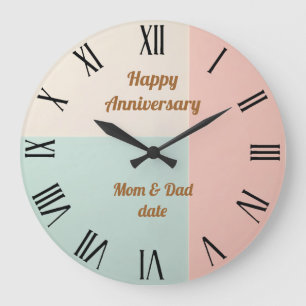 Beliebte Abstract Blush Pink Mint Kollektion Große Wanduhr