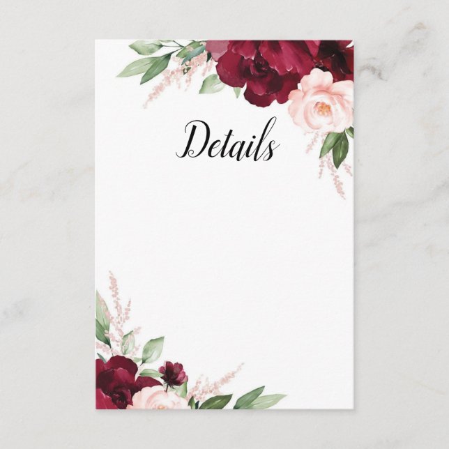 Beliebte Blumendetails-Karte Begleitkarte (Vorderseite)