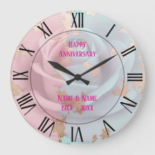 Beliebte Blush Pink Mint Gold Luxus-Kollektion Große Wanduhr