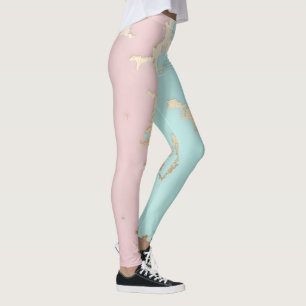 Beliebte Blush Pink Mint Gold Luxus-Kollektion Leggings