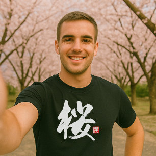 Beliebte Kanji [桜] Kirschblüten T-Shirt