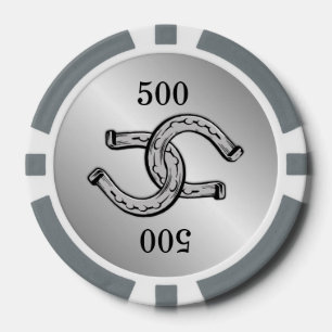 Beliebte Lucky Horseshos auf Silver Pokerchips