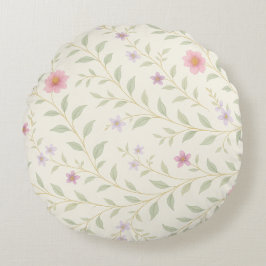 Beliebte moderne königsgrüne Wildblume Rundes Kissen