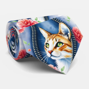 Beliebte schöne Niedliche Wasserfarben Katze Samml Krawatte