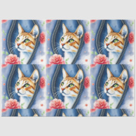 Beliebte schöne Niedliche Wasserfarben Katze Samml Seidenpapier